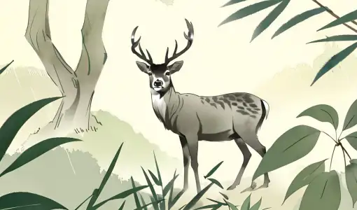 Dessin d'un cerf en forêt